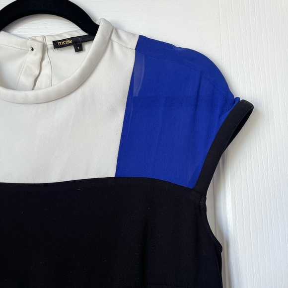 Beautiful Maje Dress size Small / 1 blue, White and black - Picture 4 of 7
